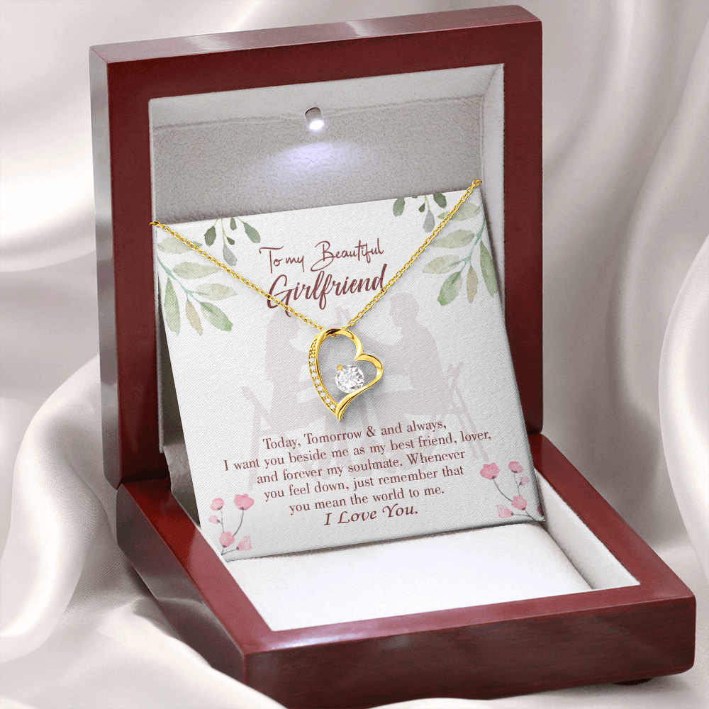 To My Girlfriend Forever my Soulmate Forever Necklace w Message Card-Express Your Love Gifts