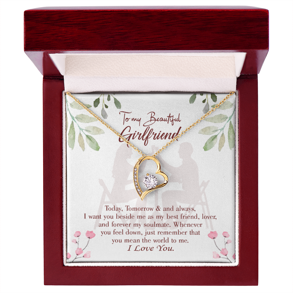 To My Girlfriend Forever my Soulmate Forever Necklace w Message Card-Express Your Love Gifts