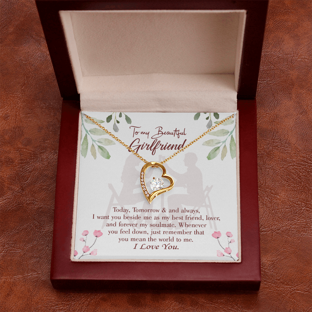 To My Girlfriend Forever my Soulmate Forever Necklace w Message Card-Express Your Love Gifts