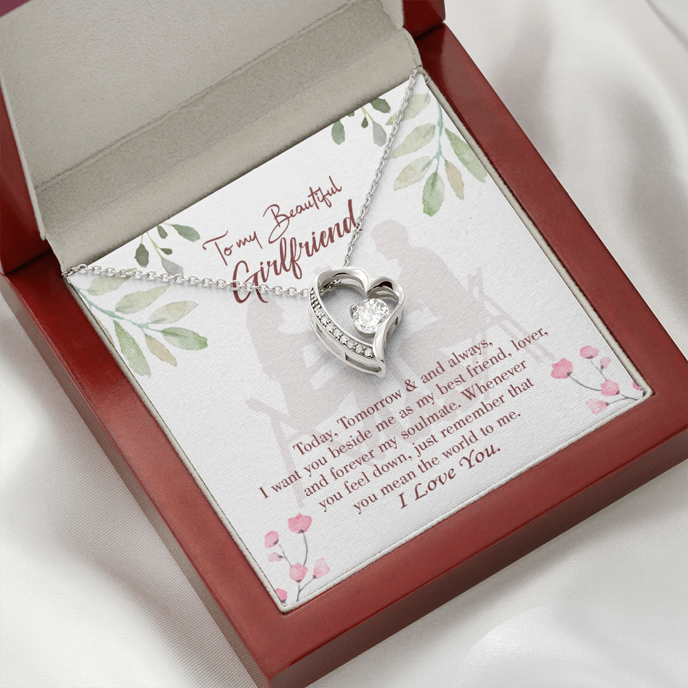 To My Girlfriend Forever my Soulmate Forever Necklace w Message Card-Express Your Love Gifts