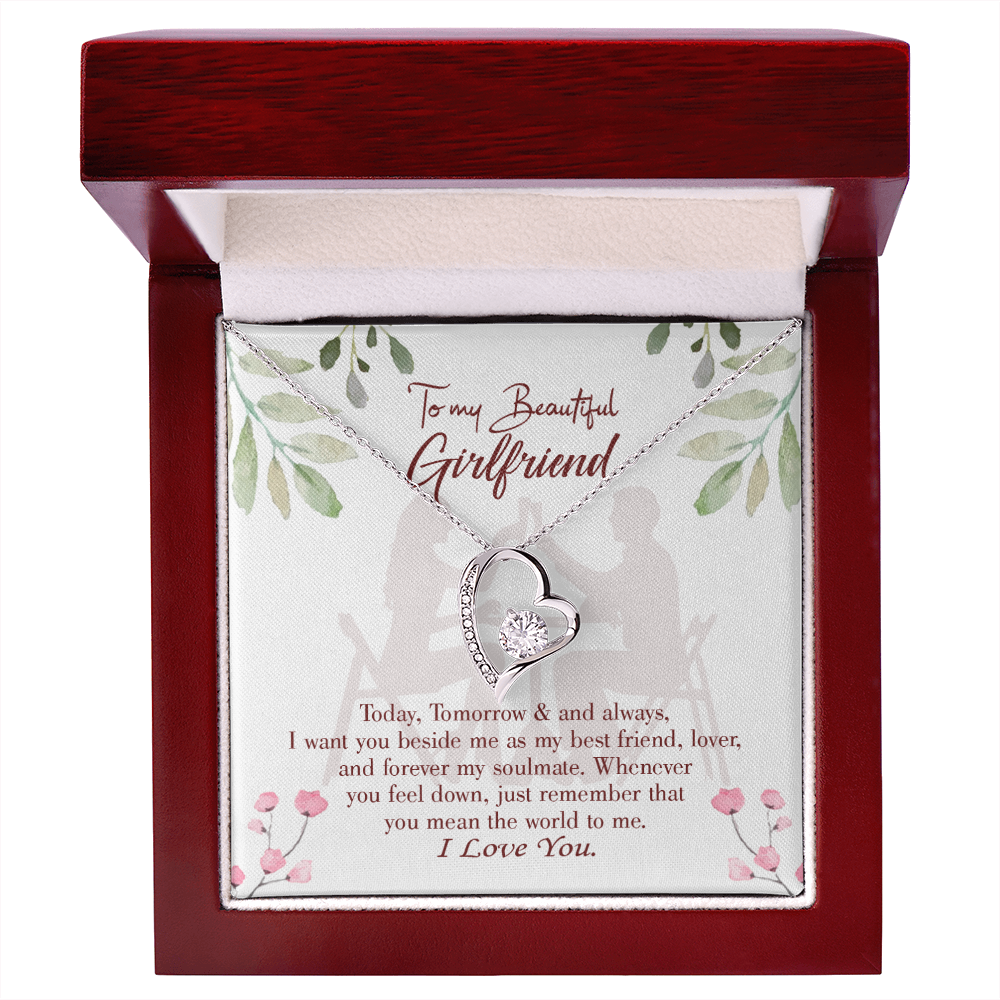 To My Girlfriend Forever my Soulmate Forever Necklace w Message Card-Express Your Love Gifts