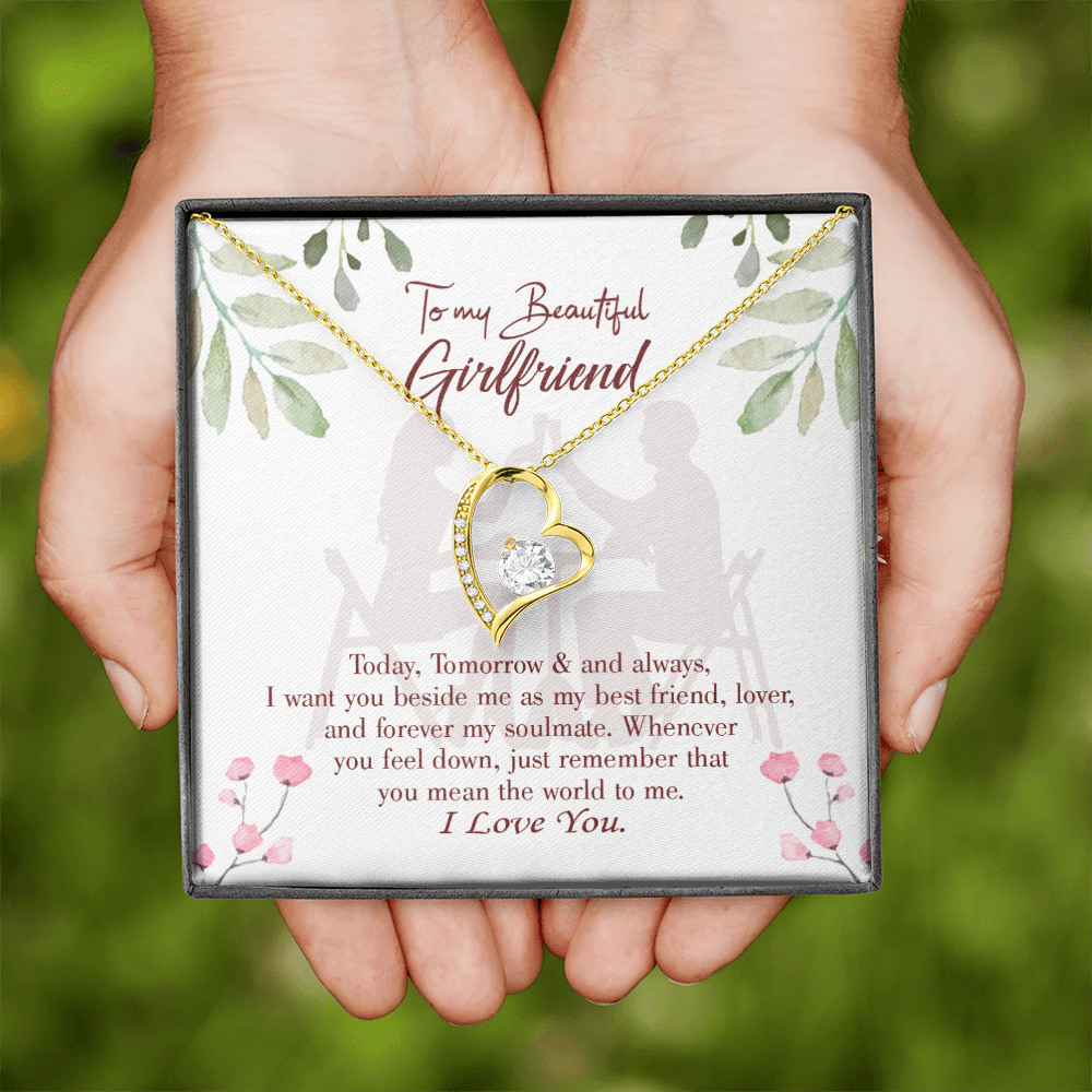 To My Girlfriend Forever my Soulmate Forever Necklace w Message Card-Express Your Love Gifts