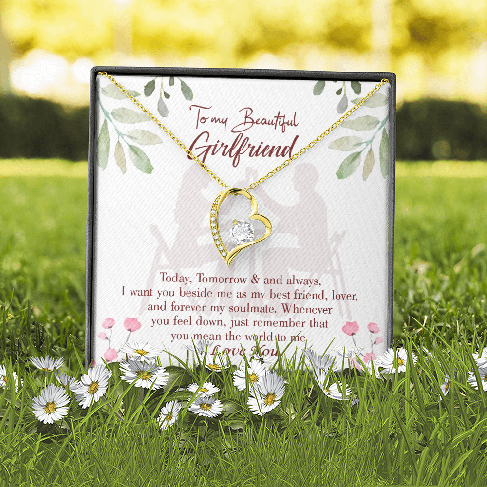 To My Girlfriend Forever my Soulmate Forever Necklace w Message Card-Express Your Love Gifts