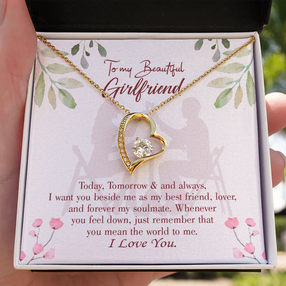 To My Girlfriend Forever my Soulmate Forever Necklace w Message Card-Express Your Love Gifts