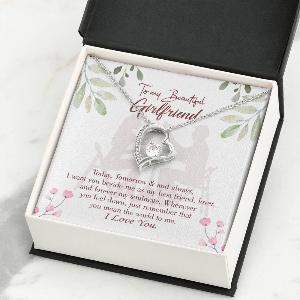 To My Girlfriend Forever my Soulmate Forever Necklace w Message Card-Express Your Love Gifts