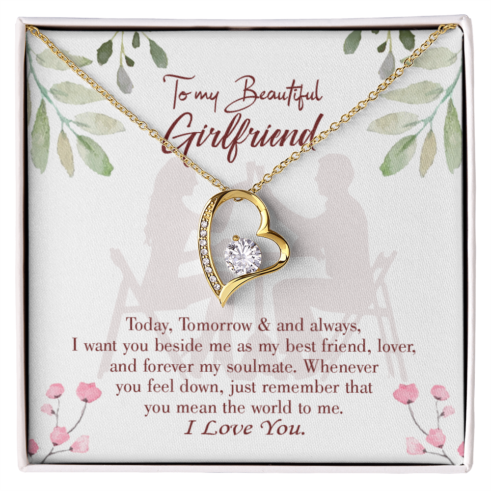 To My Girlfriend Forever my Soulmate Forever Necklace w Message Card-Express Your Love Gifts