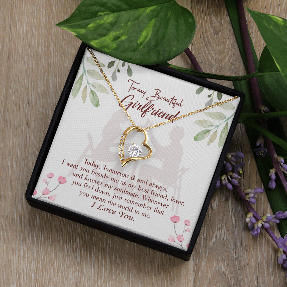 To My Girlfriend Forever my Soulmate Forever Necklace w Message Card-Express Your Love Gifts