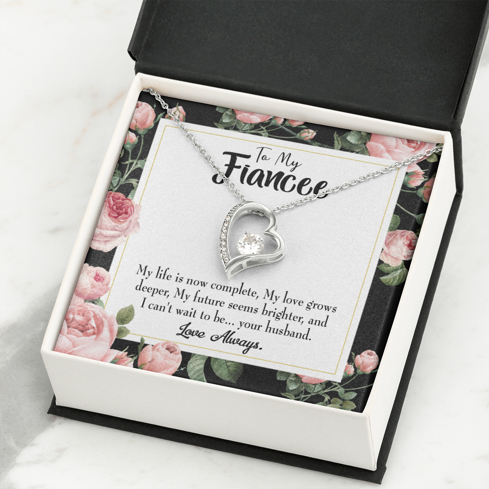 To My Girlfriend Future is Brighter Forever Necklace w Message Card-Express Your Love Gifts