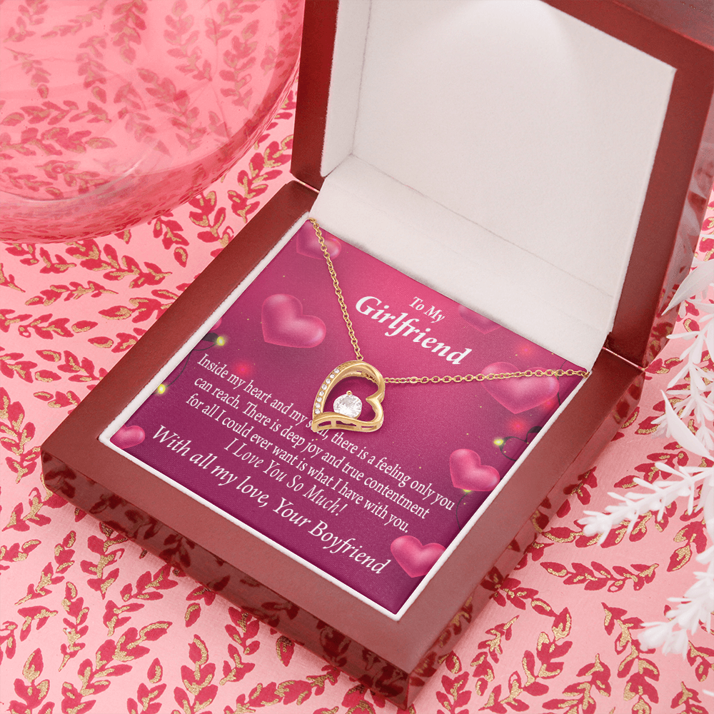 To My Girlfriend Girlfriend Deep Joy And True Contentment Forever Necklace w Message Card-Express Your Love Gifts