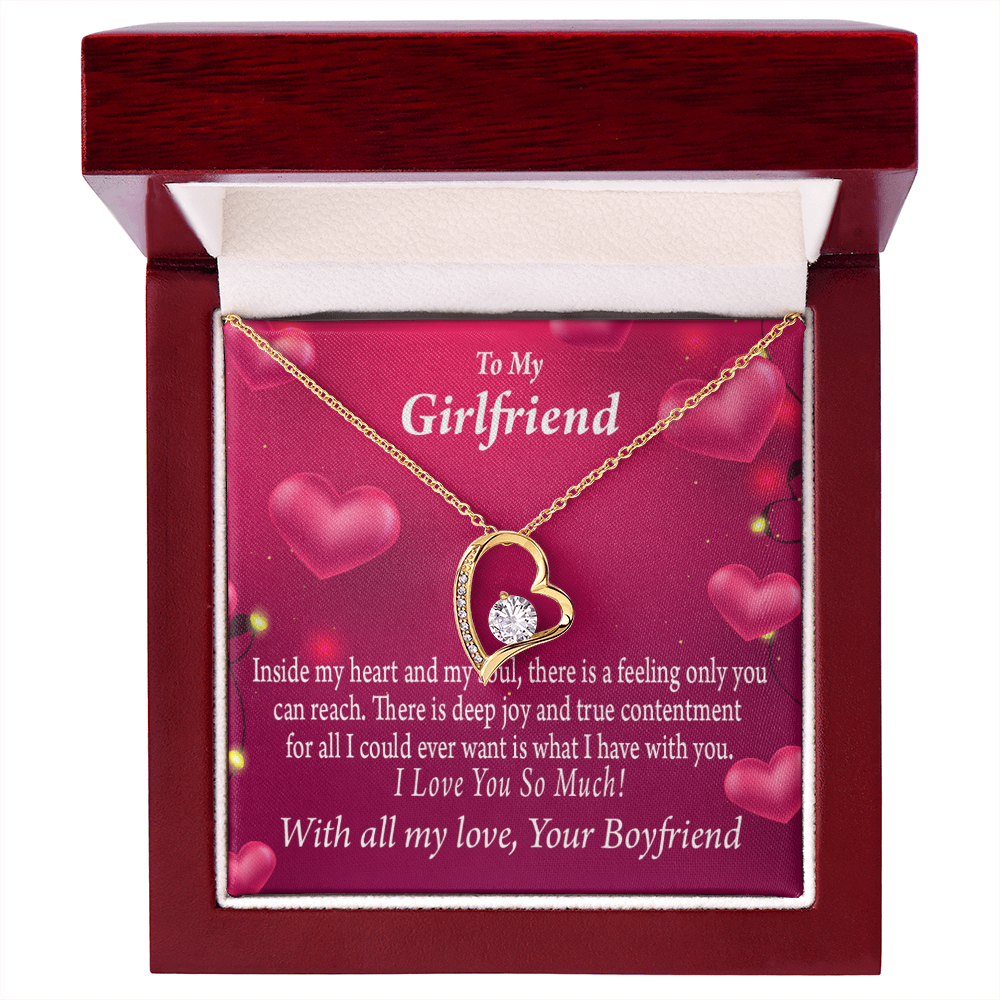 To My Girlfriend Girlfriend Deep Joy And True Contentment Forever Necklace w Message Card-Express Your Love Gifts