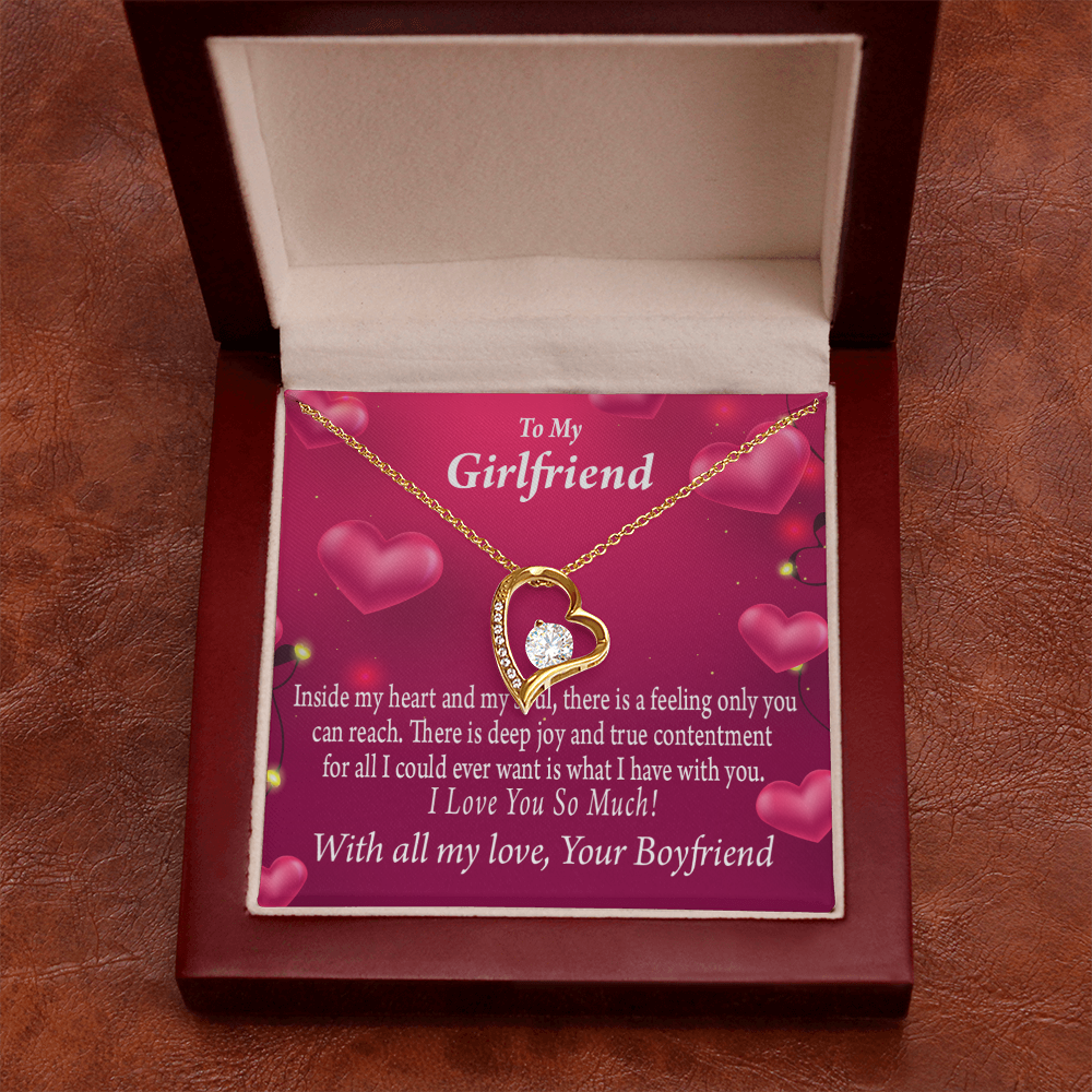 To My Girlfriend Girlfriend Deep Joy And True Contentment Forever Necklace w Message Card-Express Your Love Gifts