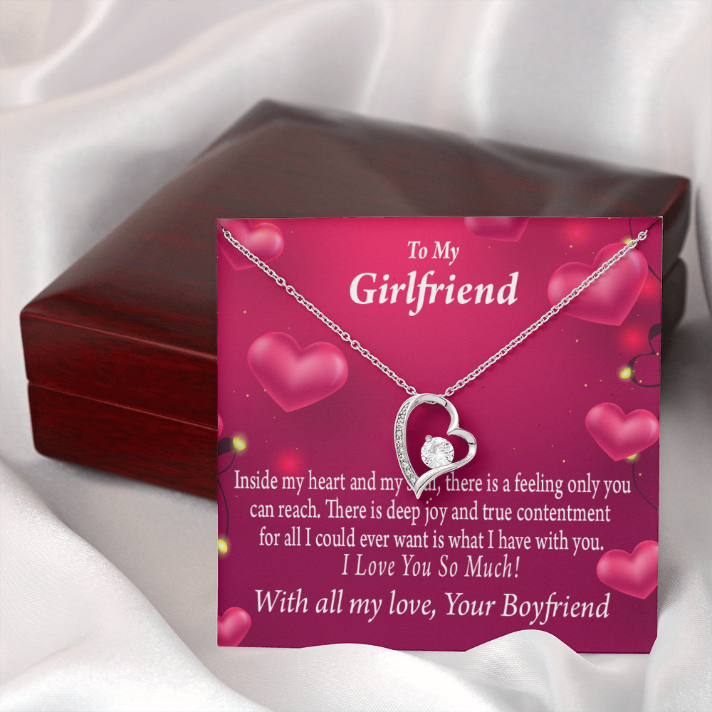 To My Girlfriend Girlfriend Deep Joy And True Contentment Forever Necklace w Message Card-Express Your Love Gifts