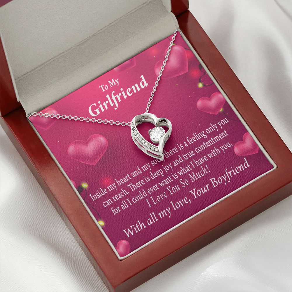 To My Girlfriend Girlfriend Deep Joy And True Contentment Forever Necklace w Message Card-Express Your Love Gifts