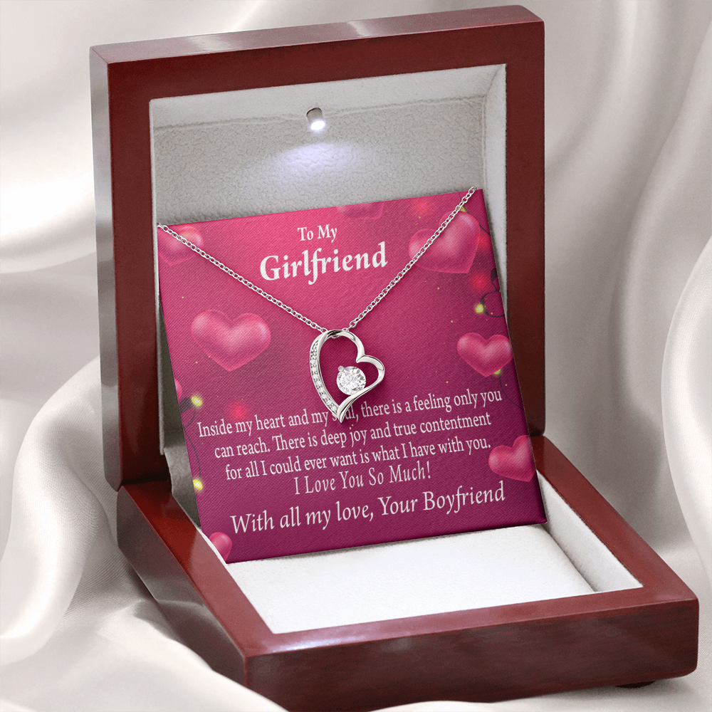 To My Girlfriend Girlfriend Deep Joy And True Contentment Forever Necklace w Message Card-Express Your Love Gifts