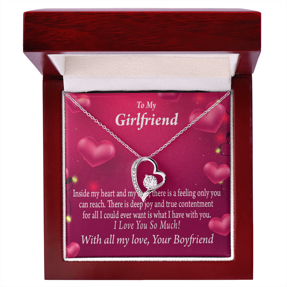 To My Girlfriend Girlfriend Deep Joy And True Contentment Forever Necklace w Message Card-Express Your Love Gifts