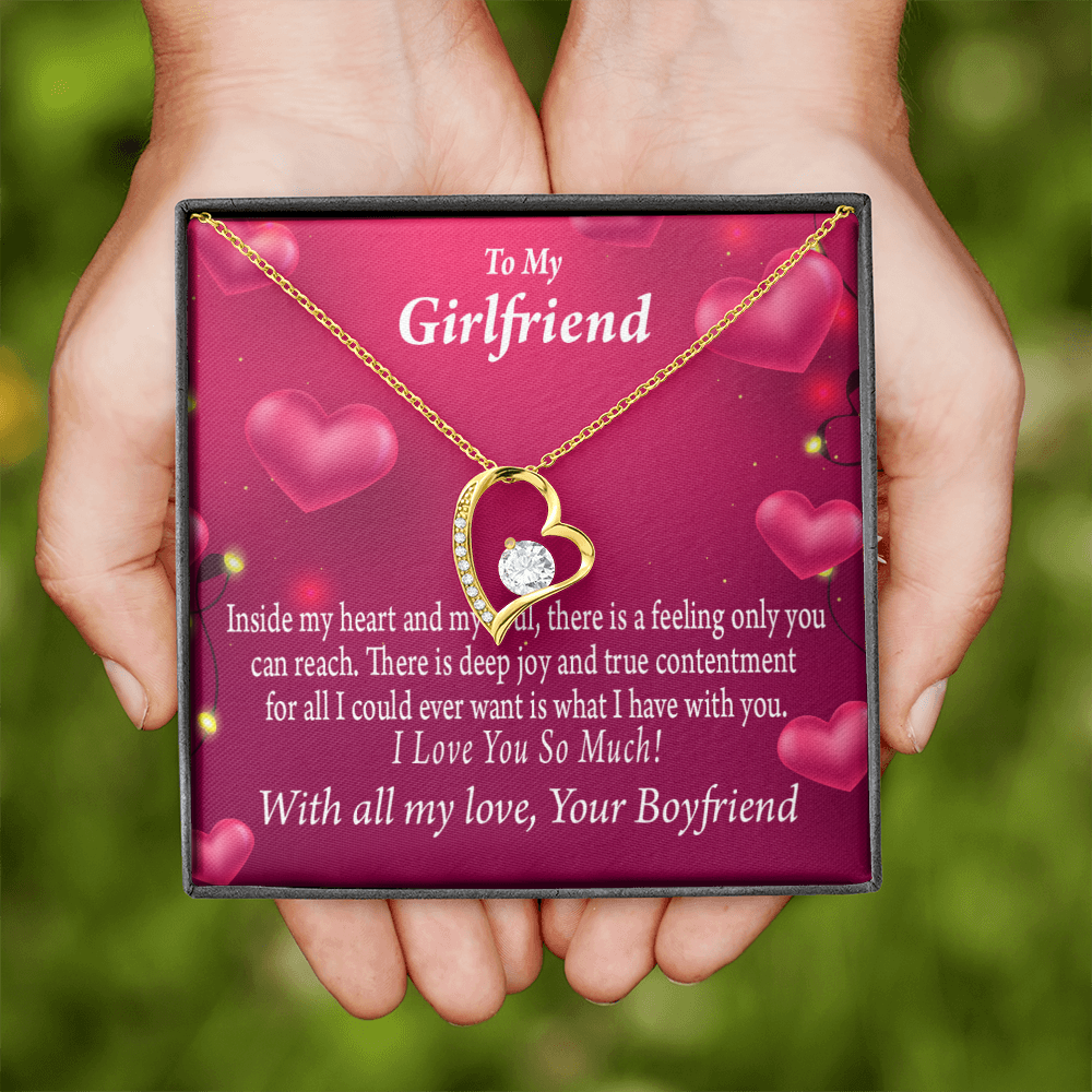 To My Girlfriend Girlfriend Deep Joy And True Contentment Forever Necklace w Message Card-Express Your Love Gifts