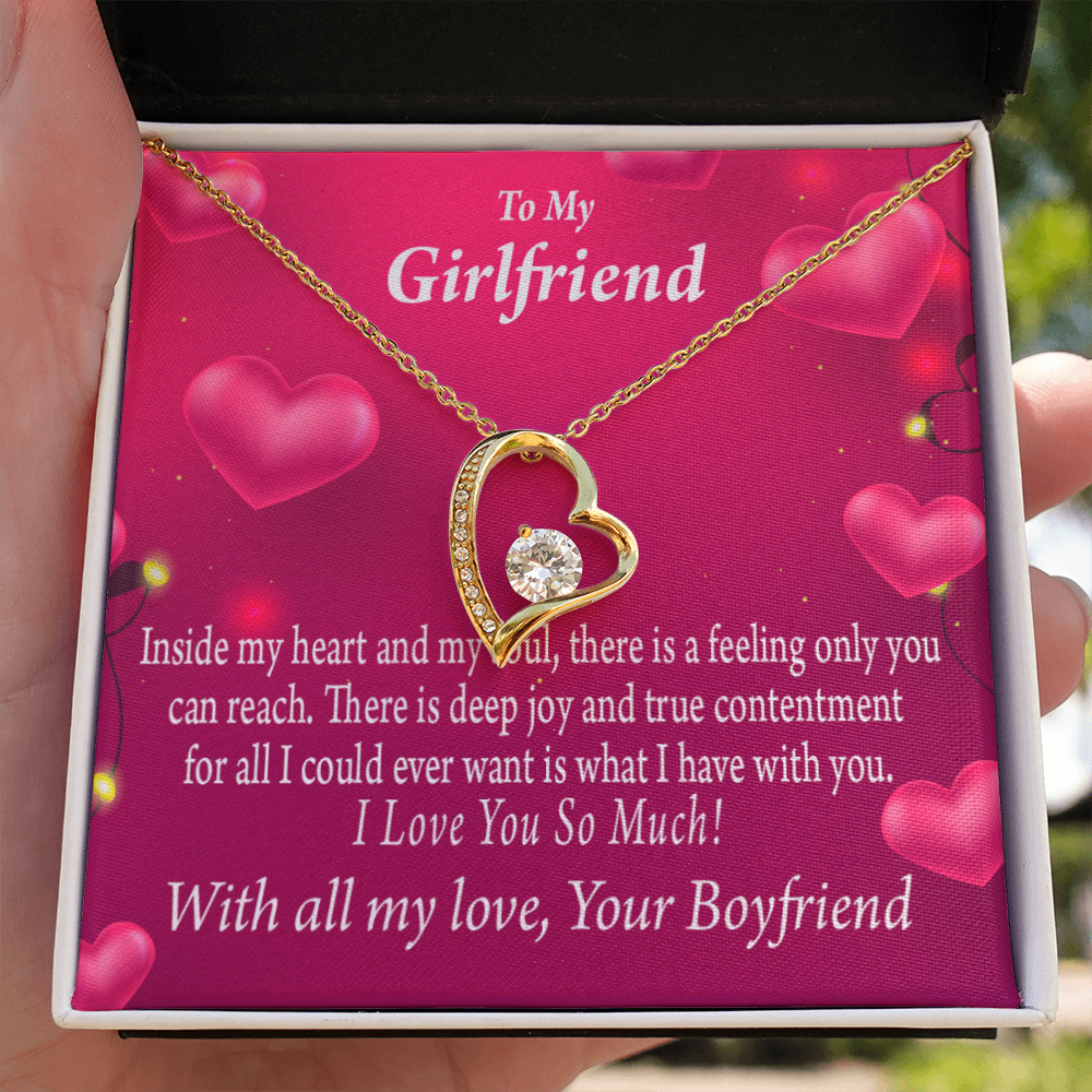 To My Girlfriend Girlfriend Deep Joy And True Contentment Forever Necklace w Message Card-Express Your Love Gifts