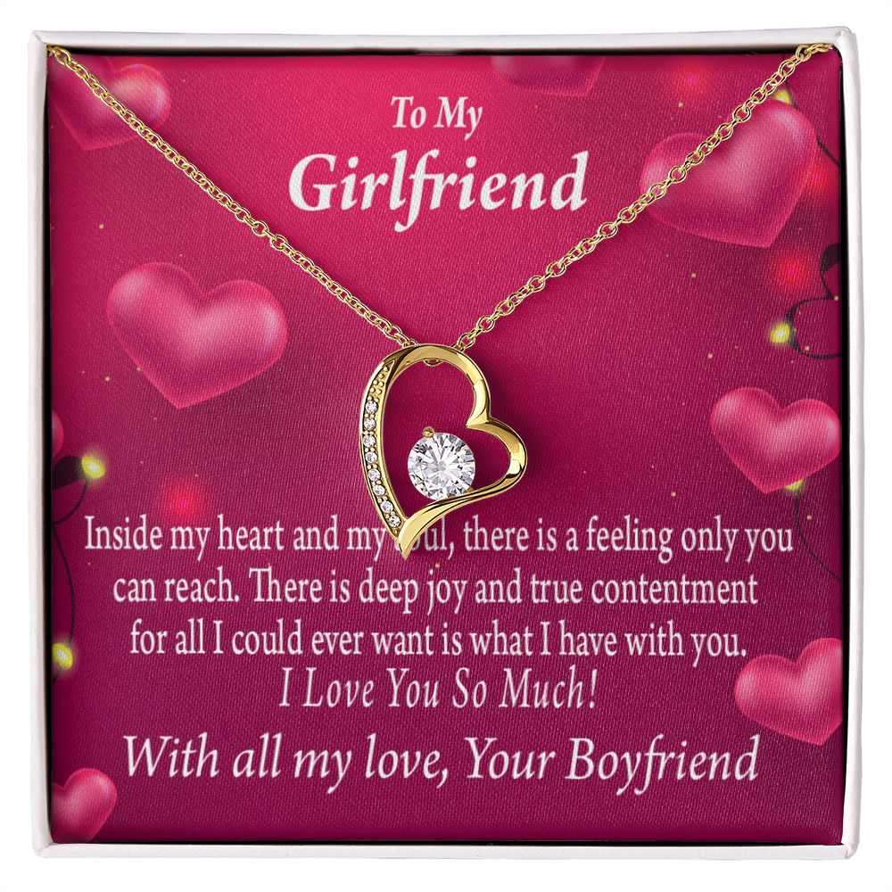 To My Girlfriend Girlfriend Deep Joy And True Contentment Forever Necklace w Message Card-Express Your Love Gifts