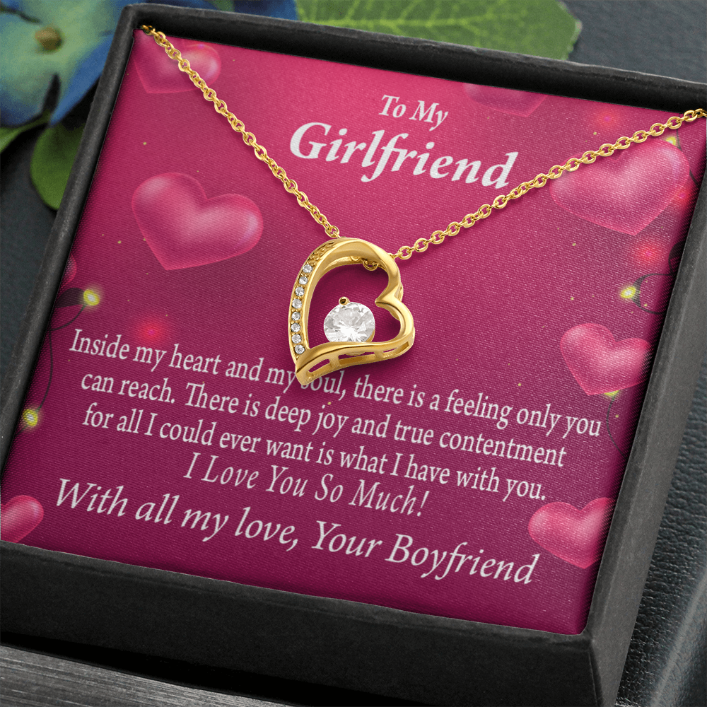 To My Girlfriend Girlfriend Deep Joy And True Contentment Forever Necklace w Message Card-Express Your Love Gifts