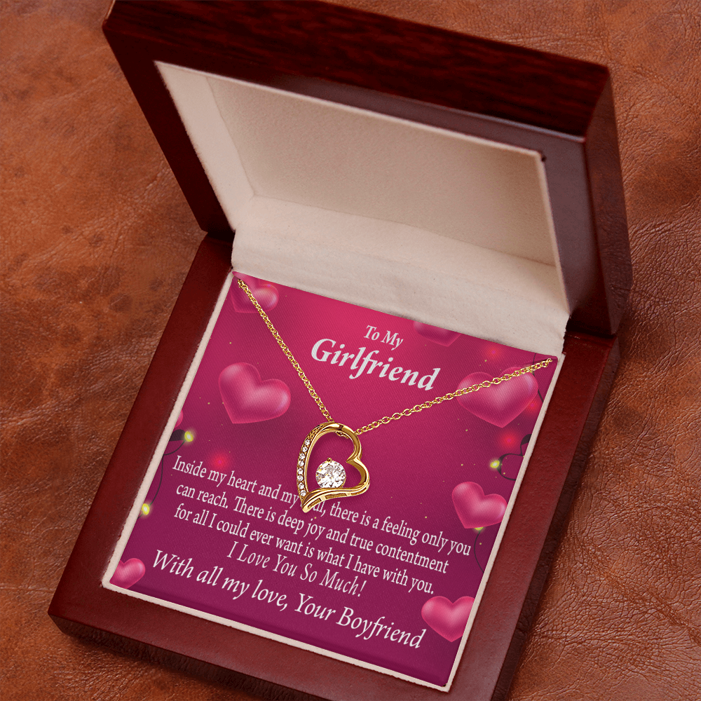 To My Girlfriend Girlfriend Deep Joy And True Contentment Forever Necklace w Message Card-Express Your Love Gifts