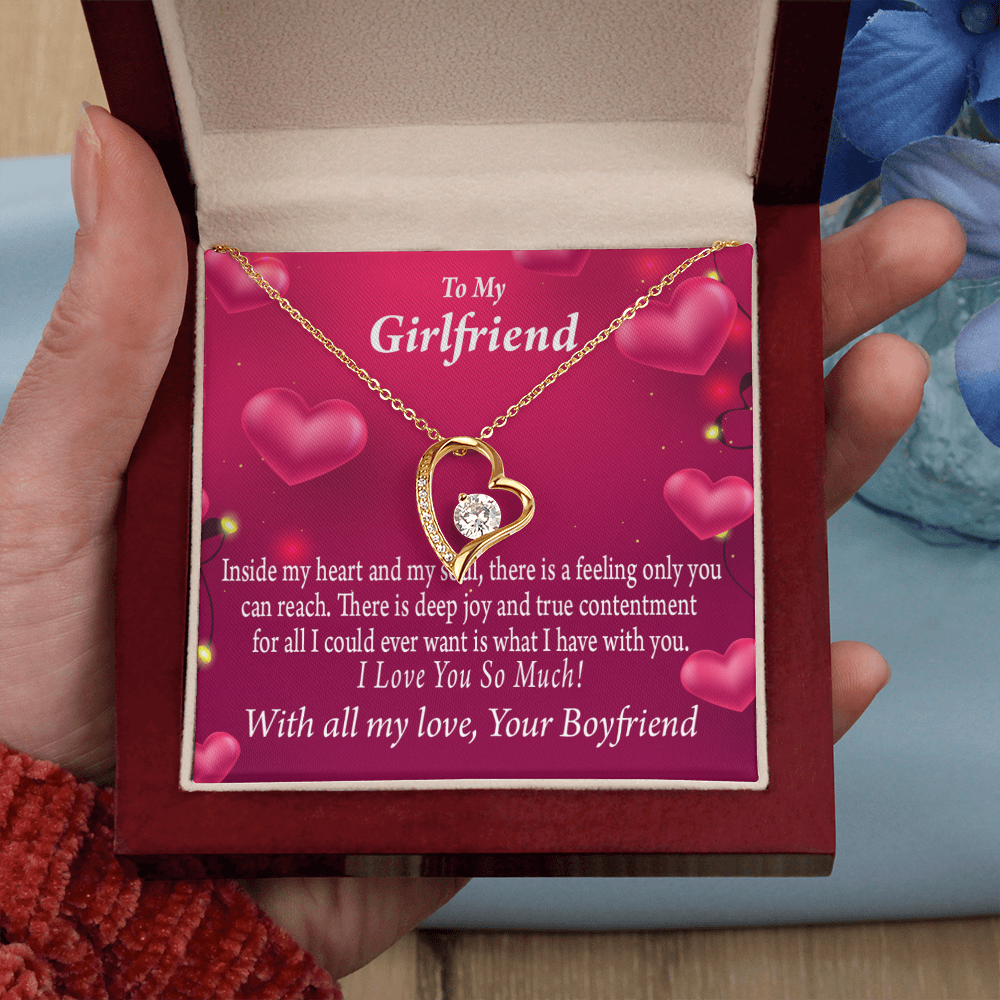 To My Girlfriend Girlfriend Deep Joy And True Contentment Forever Necklace w Message Card-Express Your Love Gifts