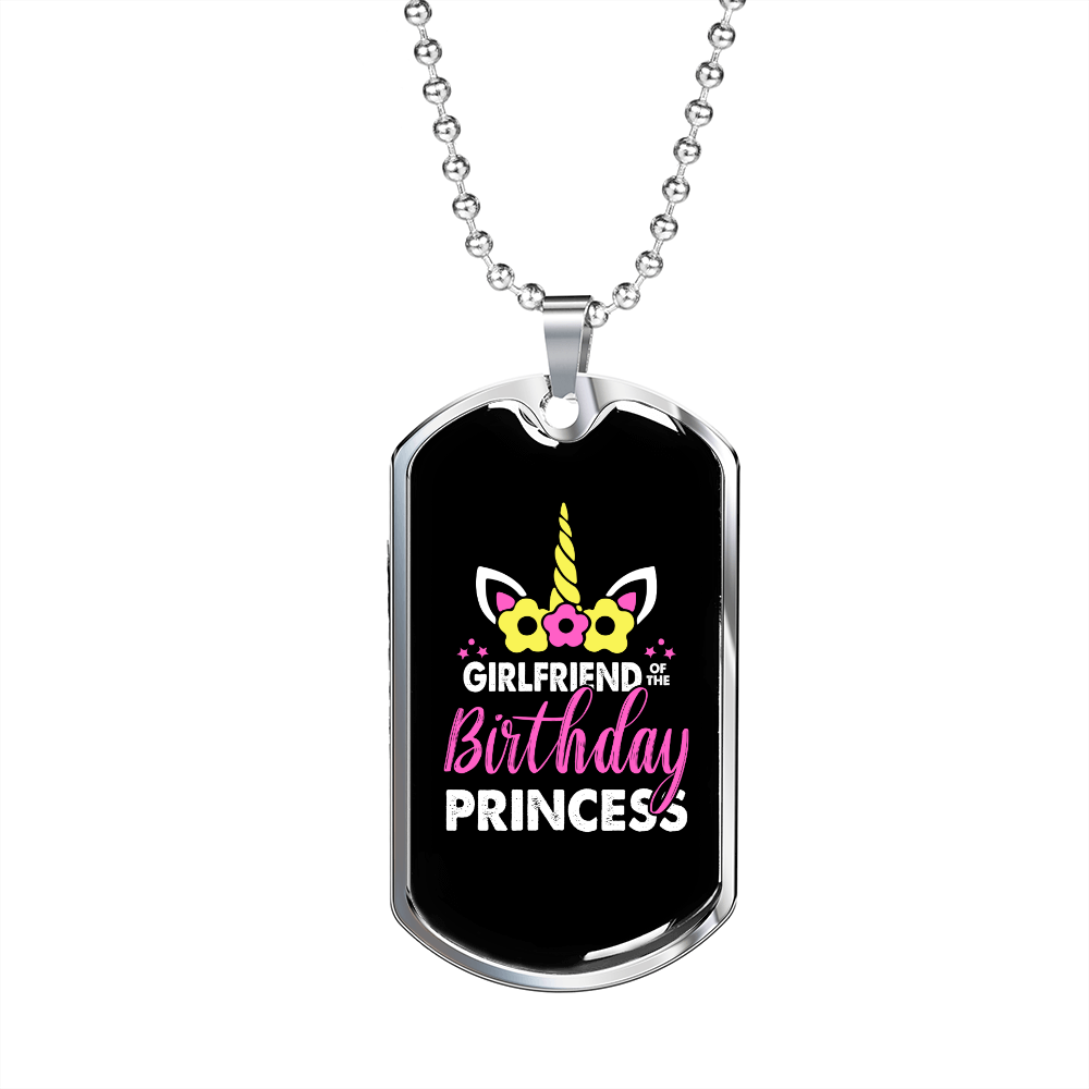 To My Girlfriend Girlfriend Of The Birthday Princess Necklace Stainless Steel or 18k Gold Dog Tag 24" Chain-Express Your Love Gifts