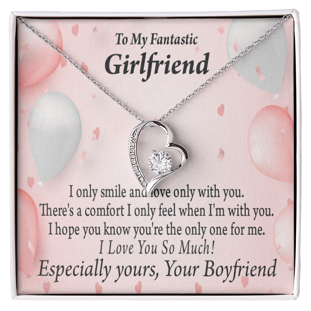 To My Girlfriend Girlfriend The Only One For Me Forever Necklace w Message Card-Express Your Love Gifts