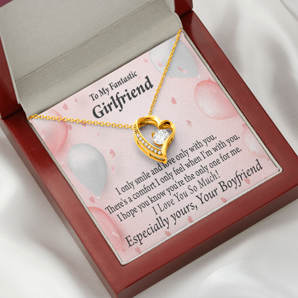 To My Girlfriend Girlfriend The Only One For Me Forever Necklace w Message Card-Express Your Love Gifts