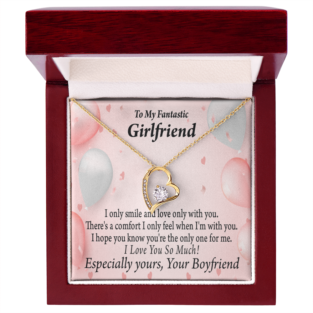 To My Girlfriend Girlfriend The Only One For Me Forever Necklace w Message Card-Express Your Love Gifts