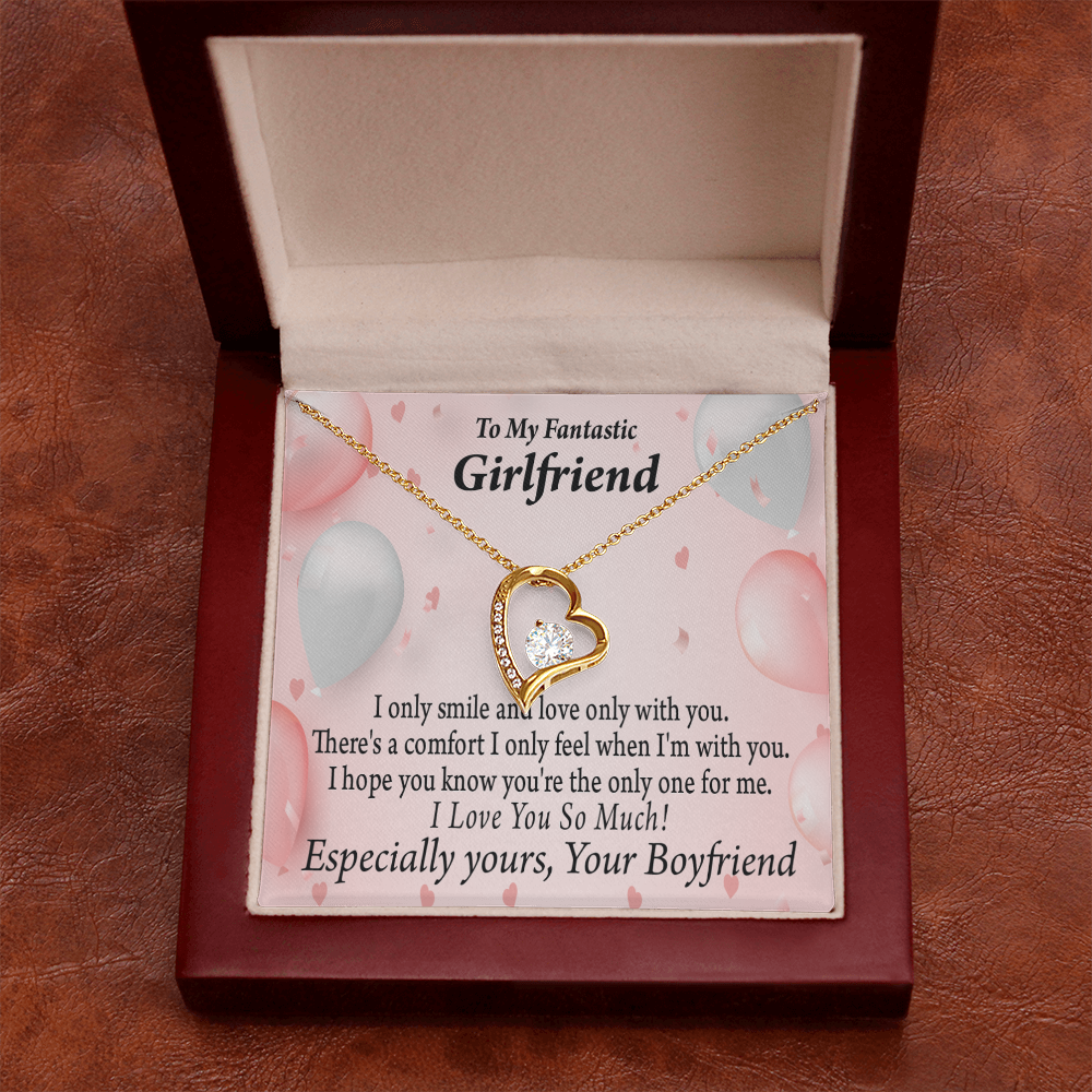 To My Girlfriend Girlfriend The Only One For Me Forever Necklace w Message Card-Express Your Love Gifts