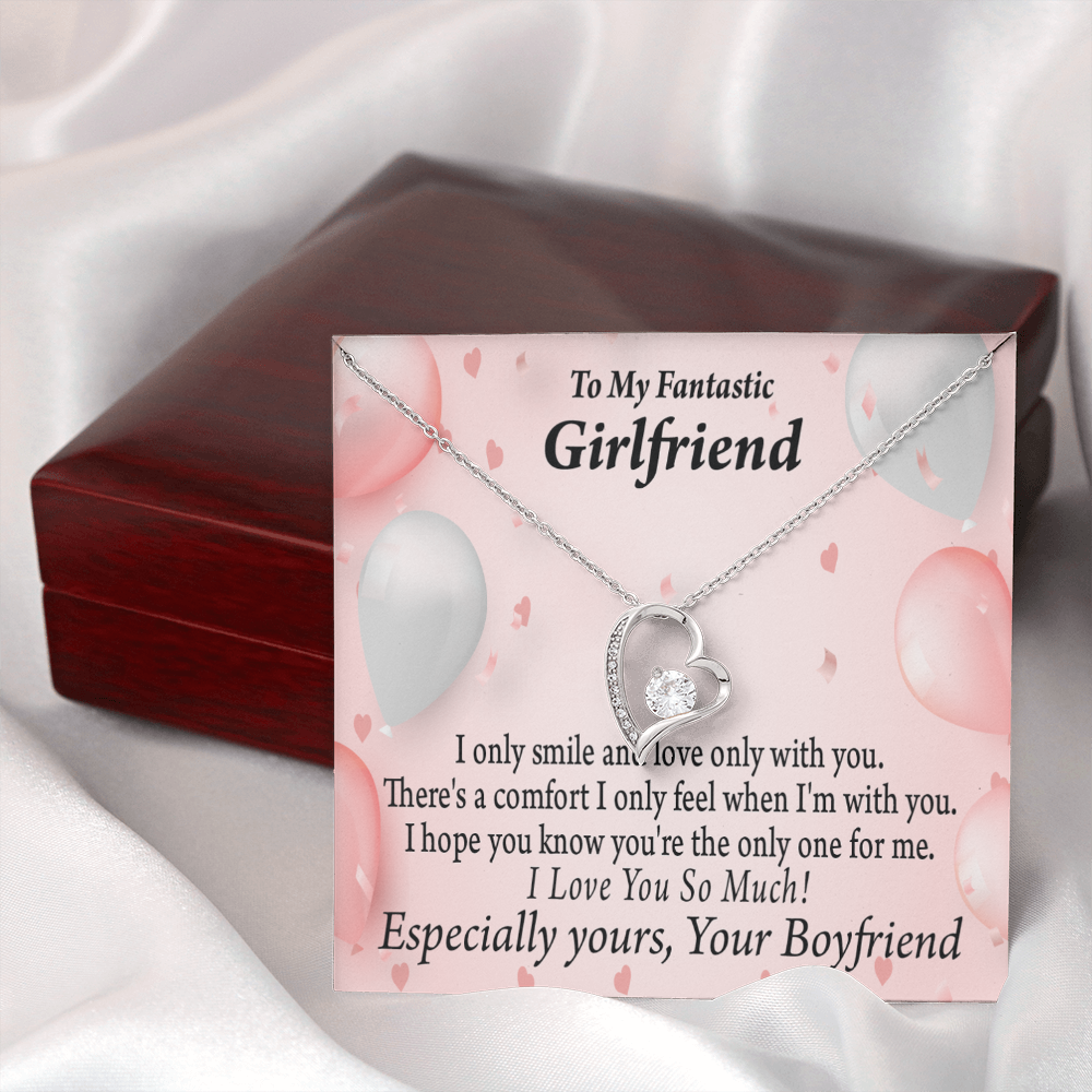 To My Girlfriend Girlfriend The Only One For Me Forever Necklace w Message Card-Express Your Love Gifts