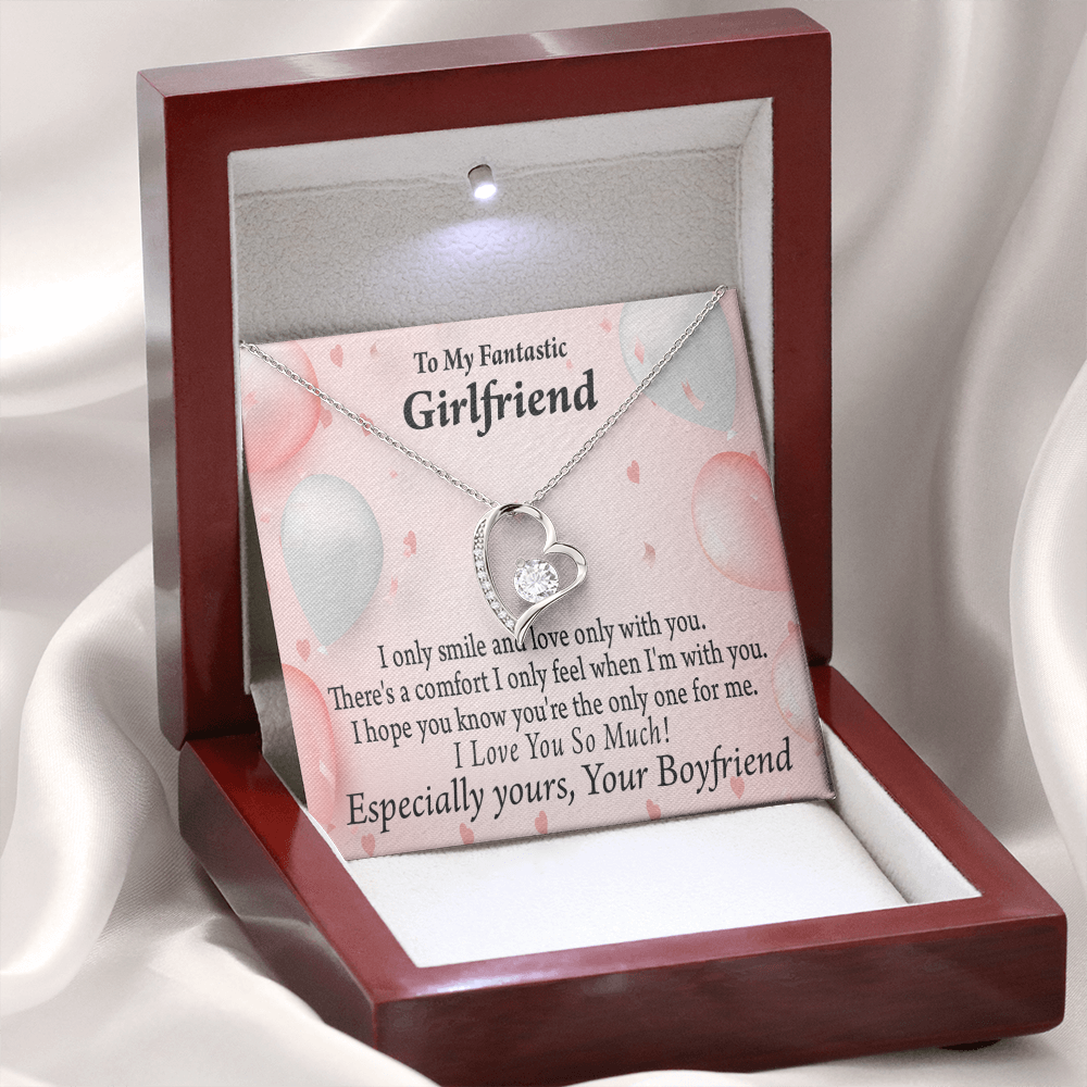 To My Girlfriend Girlfriend The Only One For Me Forever Necklace w Message Card-Express Your Love Gifts