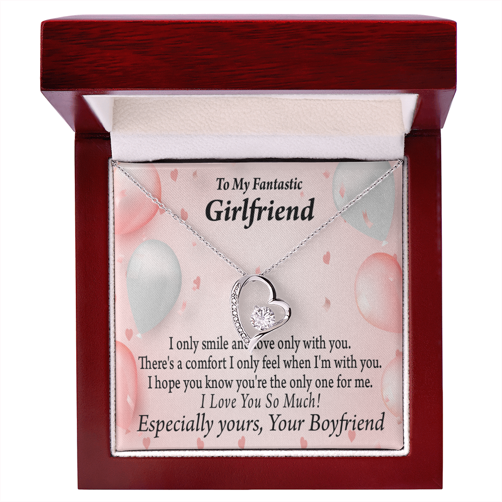 To My Girlfriend Girlfriend The Only One For Me Forever Necklace w Message Card-Express Your Love Gifts