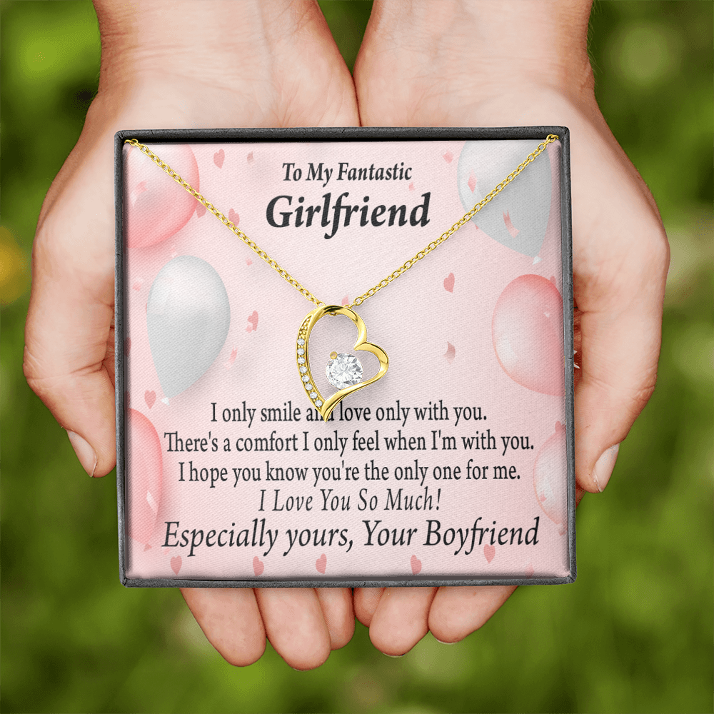 To My Girlfriend Girlfriend The Only One For Me Forever Necklace w Message Card-Express Your Love Gifts