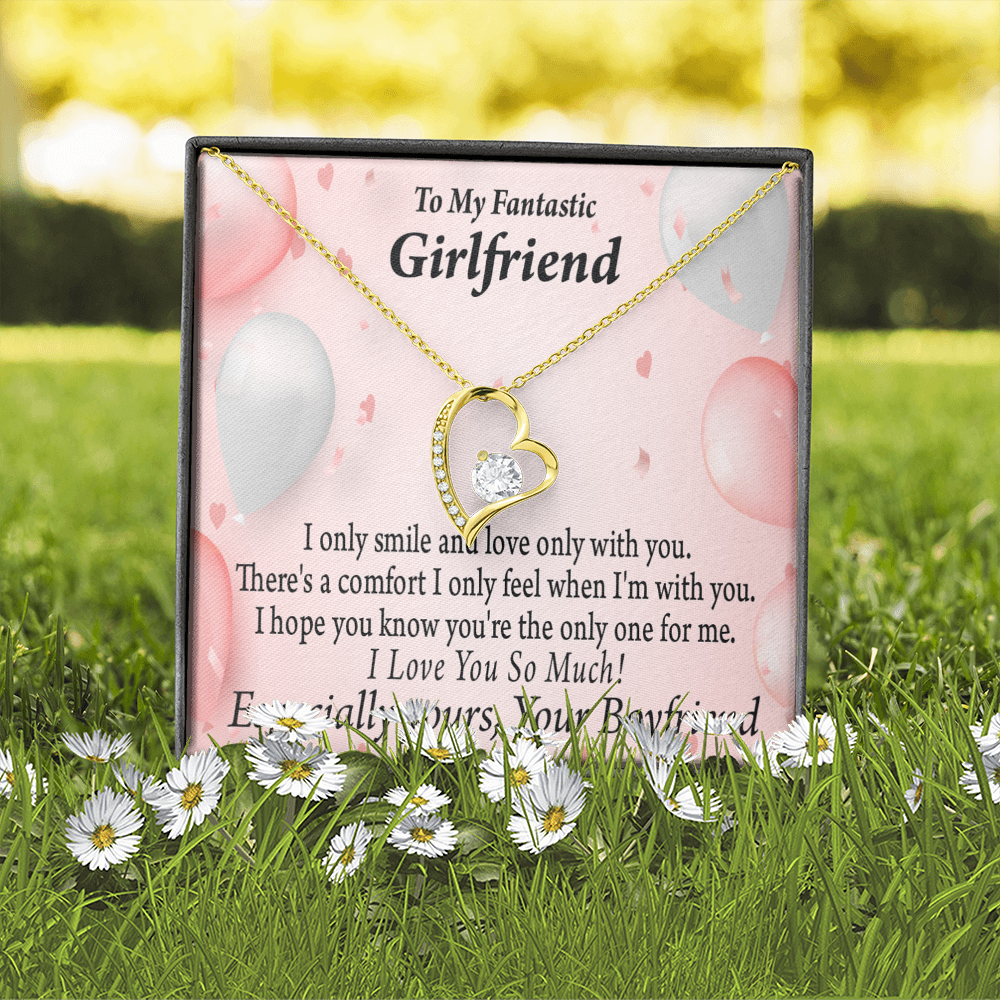 To My Girlfriend Girlfriend The Only One For Me Forever Necklace w Message Card-Express Your Love Gifts