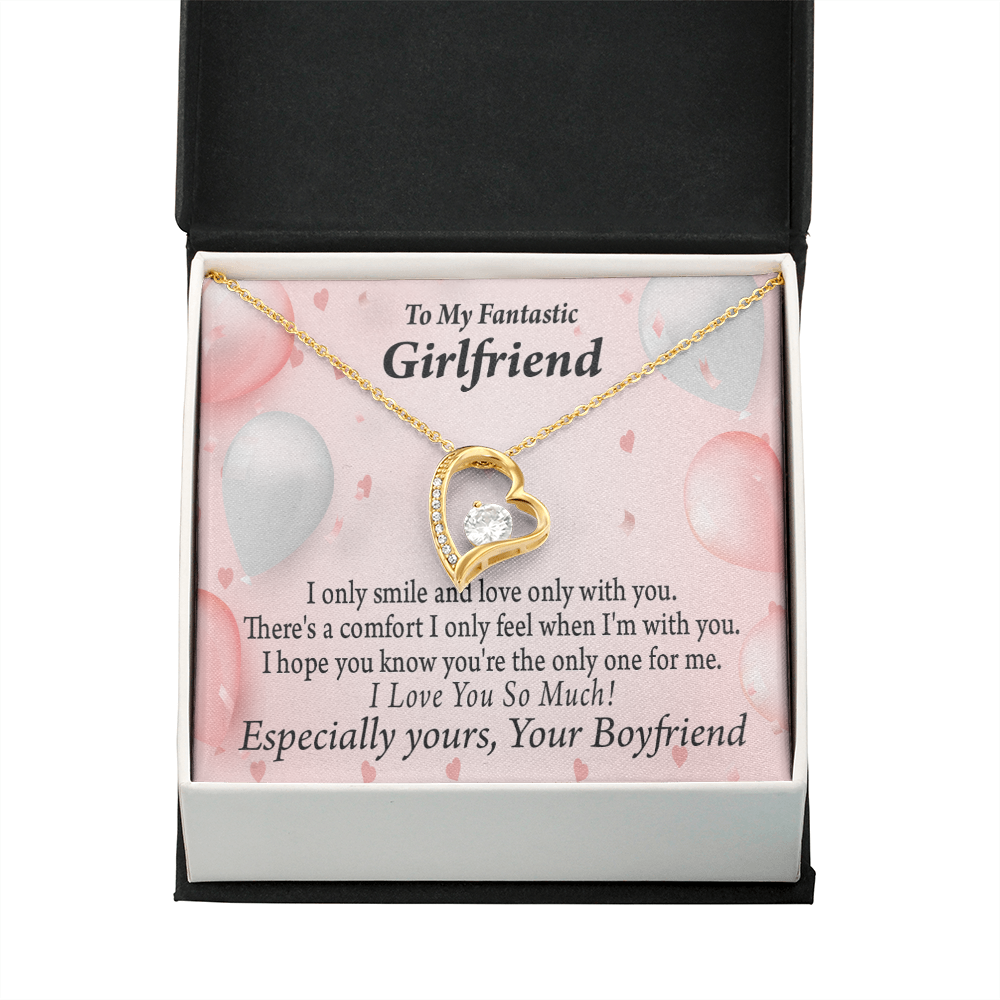 To My Girlfriend Girlfriend The Only One For Me Forever Necklace w Message Card-Express Your Love Gifts