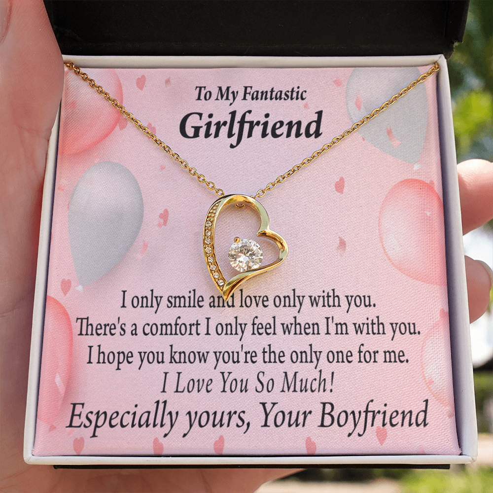 To My Girlfriend Girlfriend The Only One For Me Forever Necklace w Message Card-Express Your Love Gifts