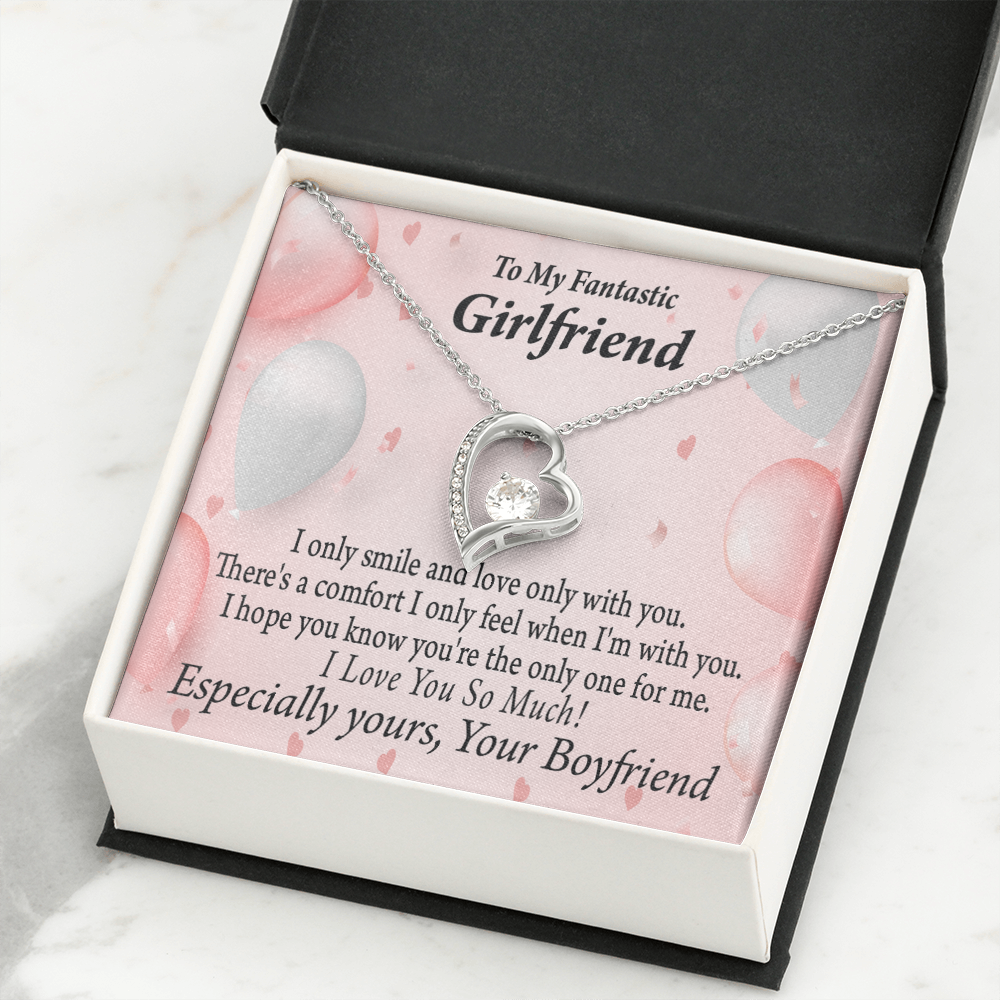 To My Girlfriend Girlfriend The Only One For Me Forever Necklace w Message Card-Express Your Love Gifts