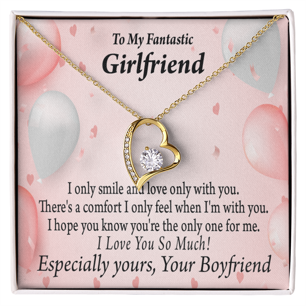 To My Girlfriend Girlfriend The Only One For Me Forever Necklace w Message Card-Express Your Love Gifts