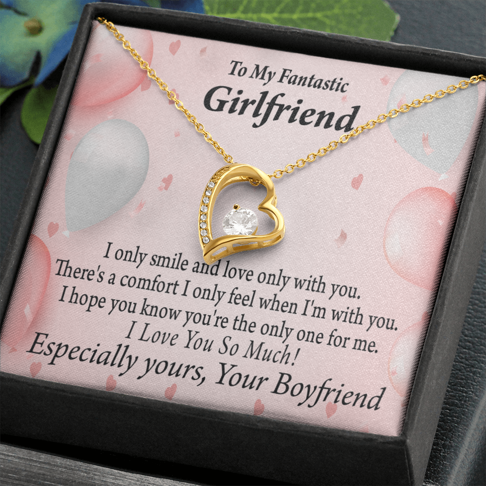 To My Girlfriend Girlfriend The Only One For Me Forever Necklace w Message Card-Express Your Love Gifts