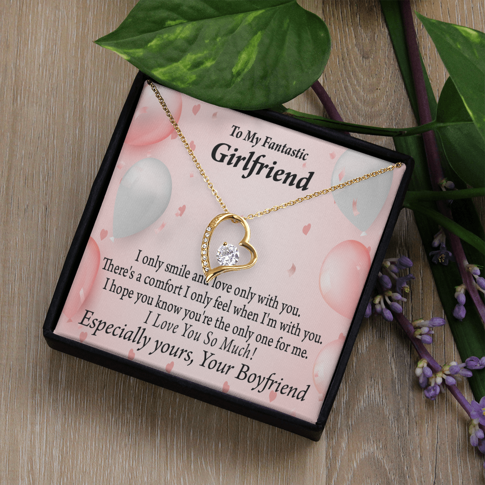 To My Girlfriend Girlfriend The Only One For Me Forever Necklace w Message Card-Express Your Love Gifts