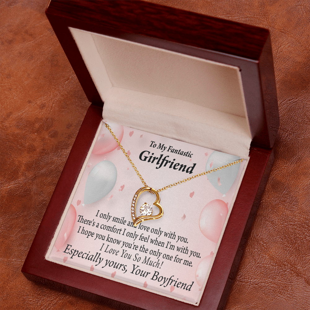 To My Girlfriend Girlfriend The Only One For Me Forever Necklace w Message Card-Express Your Love Gifts