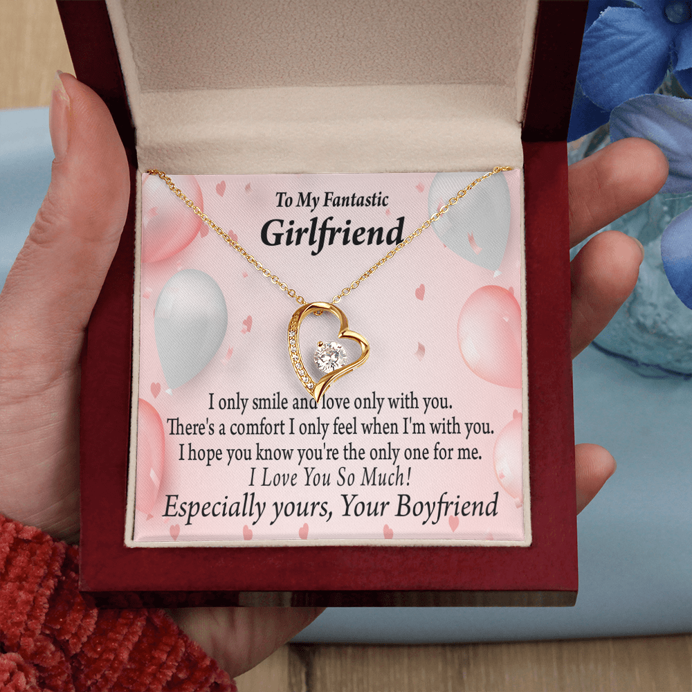 To My Girlfriend Girlfriend The Only One For Me Forever Necklace w Message Card-Express Your Love Gifts