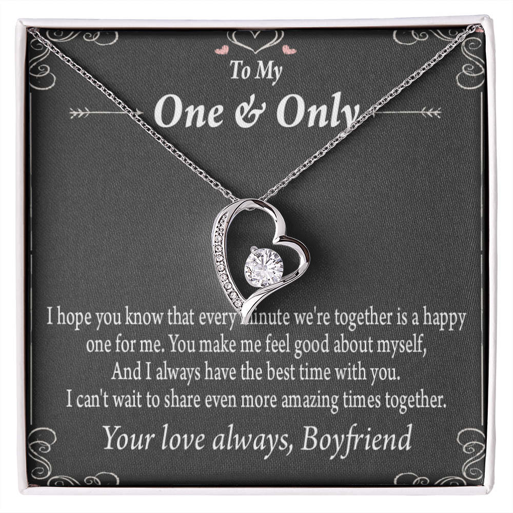 To My Girlfriend Girlfriend To More Amazing Times Together Forever Necklace w Message Card-Express Your Love Gifts