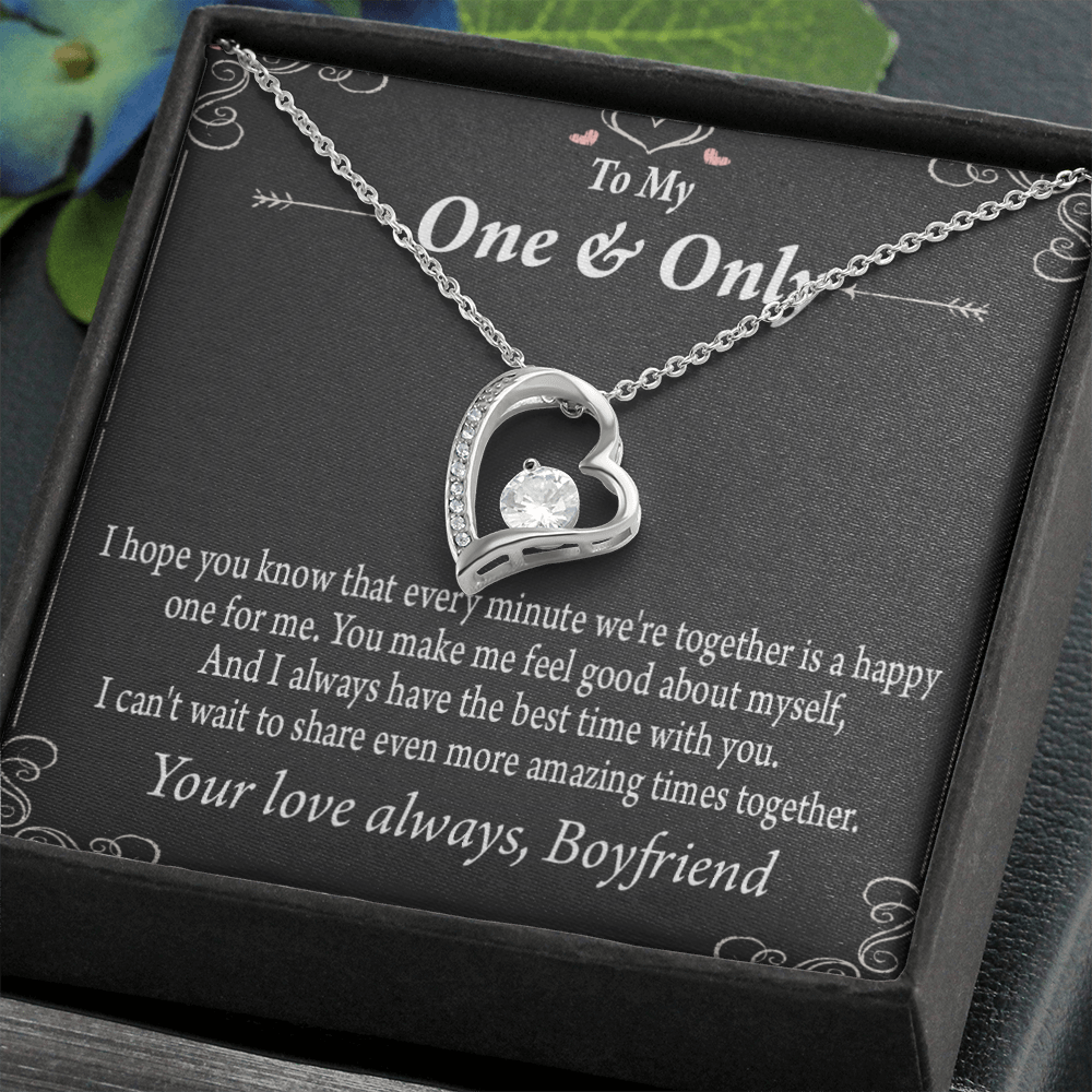 To My Girlfriend Girlfriend To More Amazing Times Together Forever Necklace w Message Card-Express Your Love Gifts