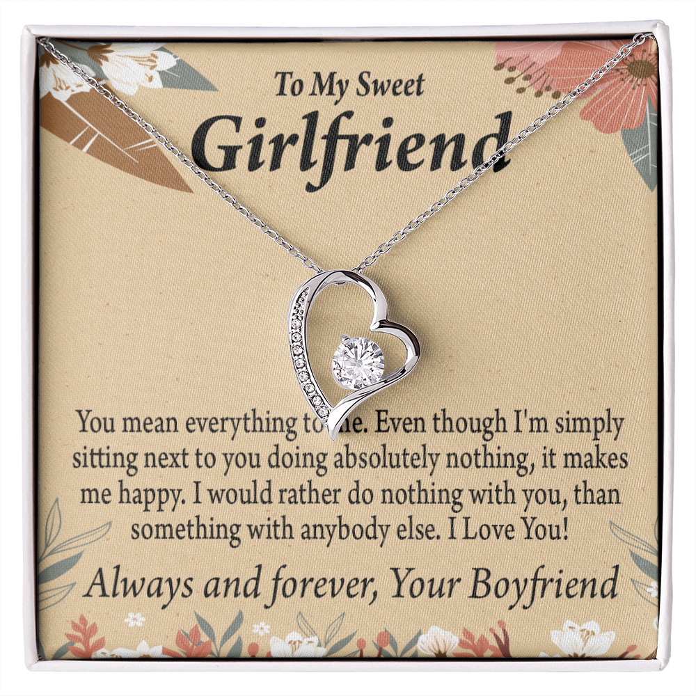 To My Girlfriend Girlfriend You Mean Everything To Me Forever Necklace w Message Card-Express Your Love Gifts