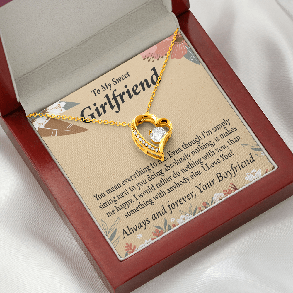 To My Girlfriend Girlfriend You Mean Everything To Me Forever Necklace w Message Card-Express Your Love Gifts