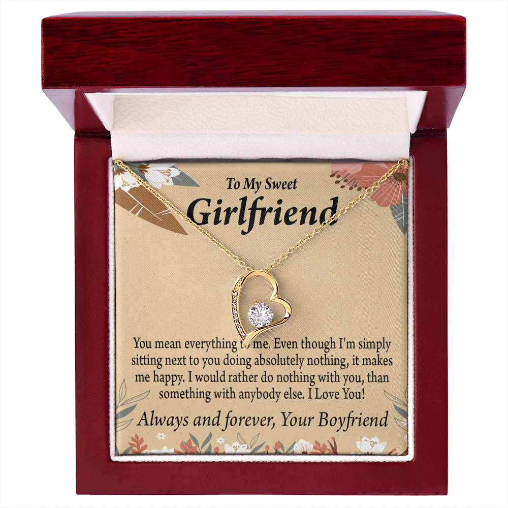 To My Girlfriend Girlfriend You Mean Everything To Me Forever Necklace w Message Card-Express Your Love Gifts