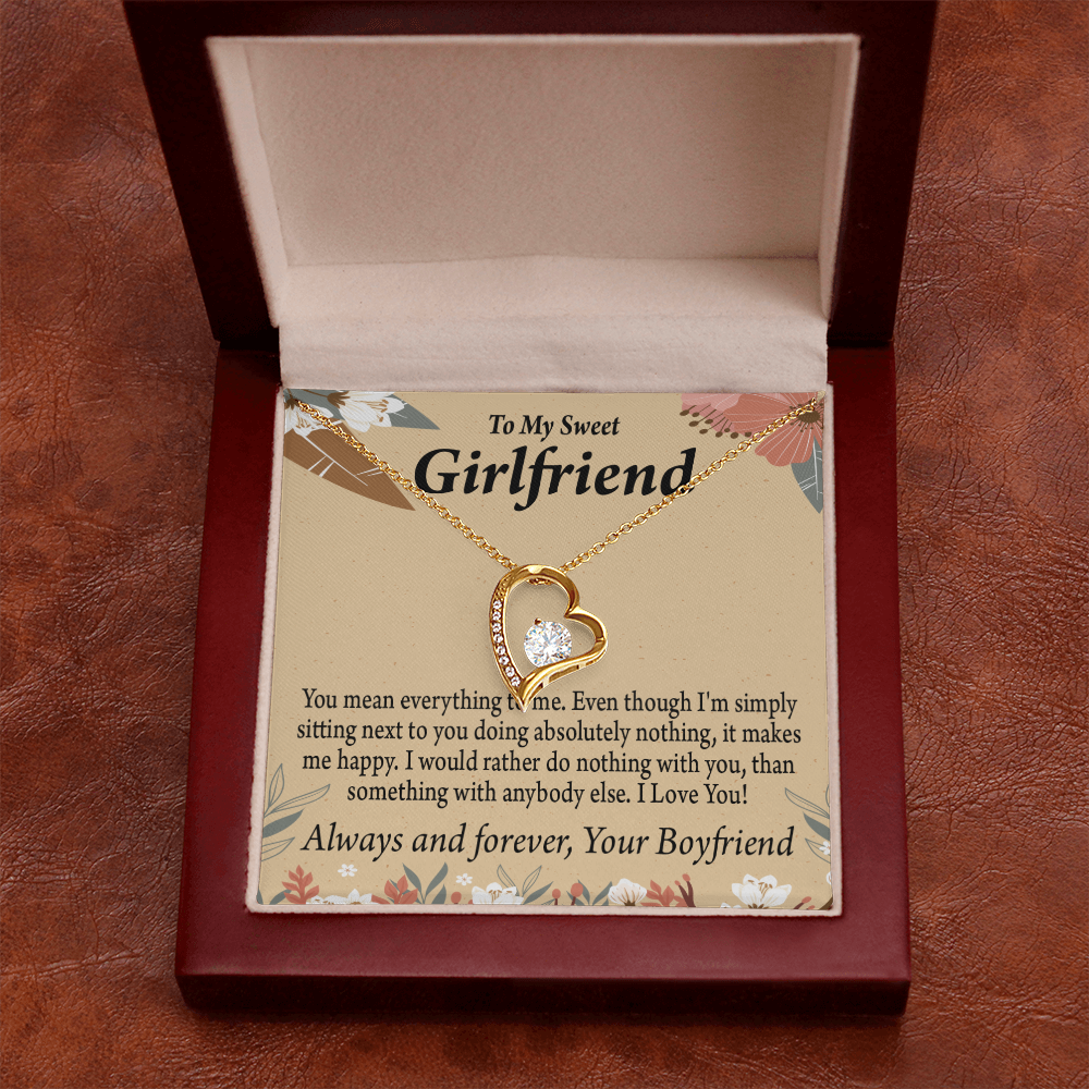 To My Girlfriend Girlfriend You Mean Everything To Me Forever Necklace w Message Card-Express Your Love Gifts