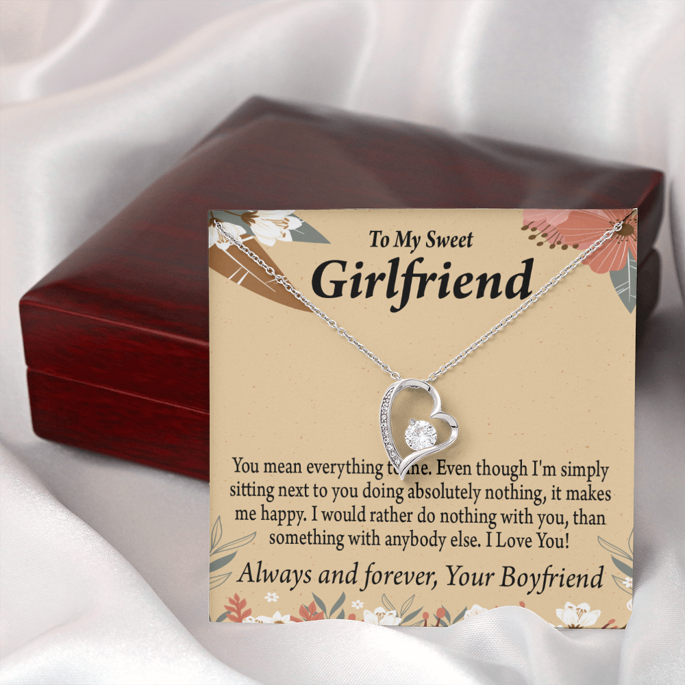 To My Girlfriend Girlfriend You Mean Everything To Me Forever Necklace w Message Card-Express Your Love Gifts